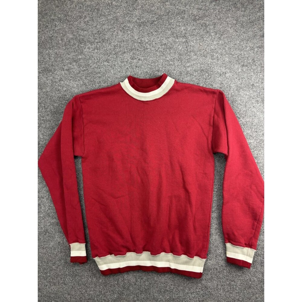 Vintage Russell Athletic Sweatshirt Mens Medium Red White Crewneck Made USA 90s
